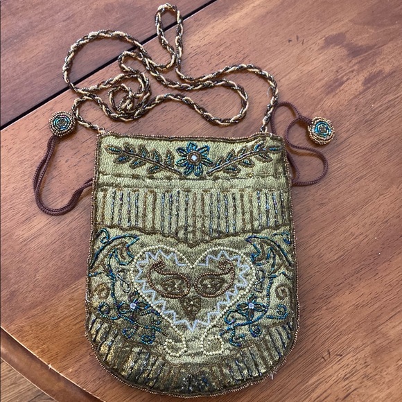 Gorgeous Gold Hand-beaded Russian Fancy Dress Purse 1920’s Flowered - Picture 5 of 8